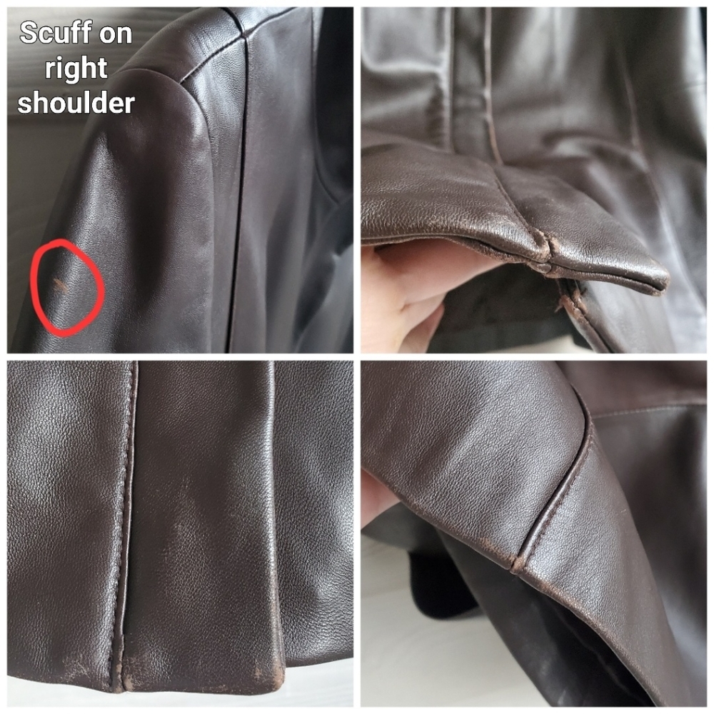 Preston & York Rich Chocolatey Brown Genuine Lamb Leather Business Casual Jacket - Picture 15 of 16